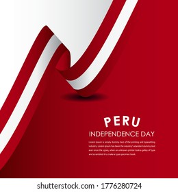 Happy Peru Independence Day Celebrations Vector Template Design Illustration