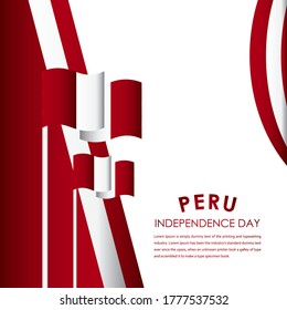 Happy Peru Independence Day Celebrations Vector Template Design Illustration