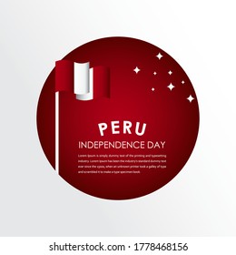 Happy Peru Independence Day Celebrations Vector Template Design Illustration