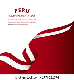 Happy Peru Independence Day Celebrations Vector Template Design Illustration