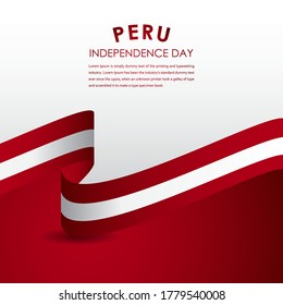 Happy Peru Independence Day Celebrations Vector Template Design Illustration