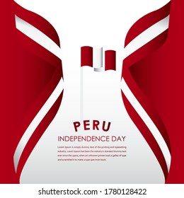 Happy Peru Independence Day Celebrations Vector Template Design Illustration
