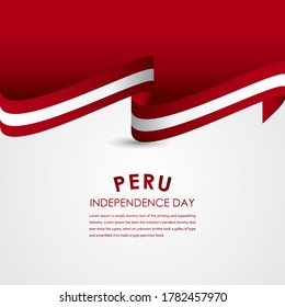Happy Peru Independence Day Celebrations Vector Template Design Illustration