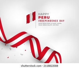 Happy Peru Independence Day July 28th Celebration Vector Design Illustration. Template for Poster, Banner, Advertising, Greeting Card or Print Design Element