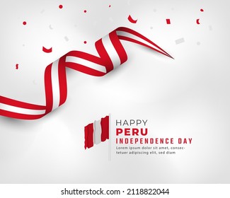 Happy Peru Independence Day July 28th Celebration Vector Design Illustration. Template for Poster, Banner, Advertising, Greeting Card or Print Design Element