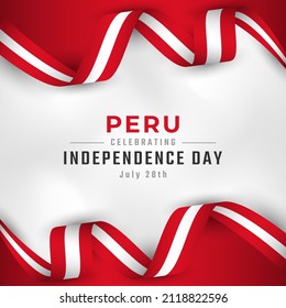 Happy Peru Independence Day 28. Feier Vector Design Illustration. Vorlage für Poster, Banner, Werbung, Grußkarte oder Print-Design-Element