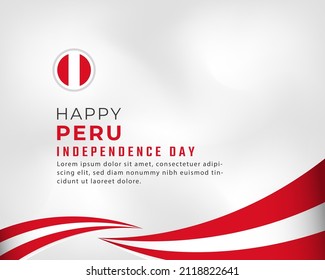 Feliz Día de la Independencia de Perú 28 de Julio Ilustración de Diseño de Vectores de Celebración. Plantilla para cartel, cartel, publicidad, tarjeta de felicitación o elemento de diseño de impresión