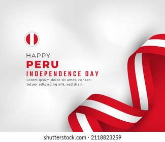 Happy Peru Independence Day July 28th Celebration Vector Design Illustration. Template for Poster, Banner, Advertising, Greeting Card or Print Design Element