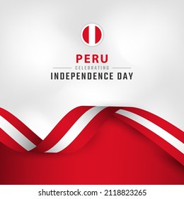 Happy Peru Independence Day July 28th Celebration Vector Design Illustration. Template for Poster, Banner, Advertising, Greeting Card or Print Design Element