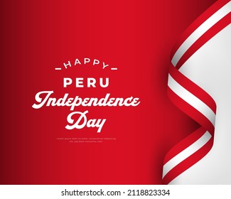 Happy Peru Independence Day July 28th Celebration Vector Design Illustration. Template for Poster, Banner, Advertising, Greeting Card or Print Design Element