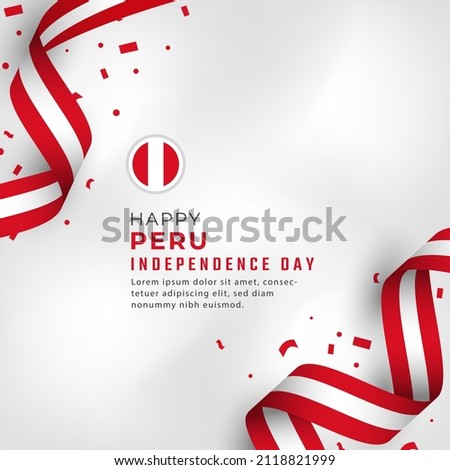 Happy Peru Independence Day July 28th Celebration Vector Design Illustration. Template for Poster, Banner, Advertising, Greeting Card or Print Design Element