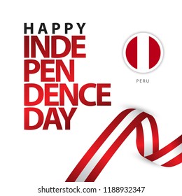 Happy Peru Independence Day Vector Template Design Illustration