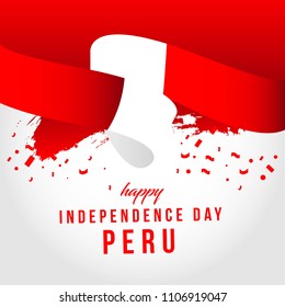 Happy Peru Independent Day Vector Template Design Illustration