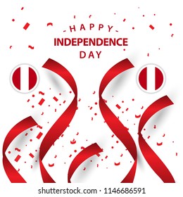 Happy Peru Independent Day Vector Template Design Illustration