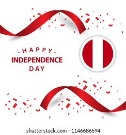 Happy Peru Independent Day Vector Template Design Illustration