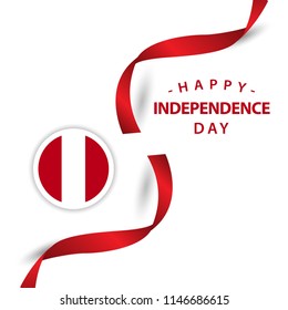 Happy Peru Independent Day Vector Template Design Illustration