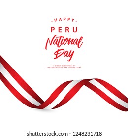 Happy Peru National Day Vector Template Illustration