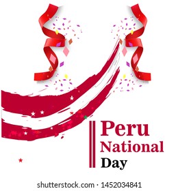 Happy Peru National Day Vector Template Illustration