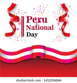 Happy Peru National Day Vector Template Illustration