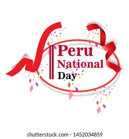 Happy Peru National Day Vector Template Illustration