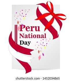 Happy Peru National Day Vector Template Illustration