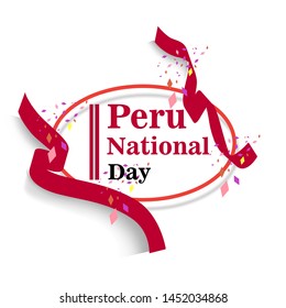 Happy Peru National Day Vector Template Illustration
