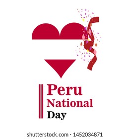 Happy Peru National Day Vector Template Illustration