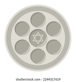 Happy Pesach Jewish Passover plate illustration. Holiday background with traditional symbols.