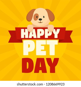 Happy pet day concept background. Flat illustration of happy pet day vector concept background for web design
