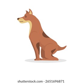 Feliz cão de recuperação de ouro animal de estimação isolado no fundo branco com fofo nariz rabo macio amigável desenhos animados olhos orelhas sorriso patas corpo ilustração clipart projeto adorável vetor digital animal arte imagem

