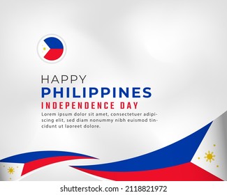 Happy Philippines Independence Day June 12th Celebration Vector Design Illustration. Template for Poster, Banner, Advertising, Greeting Card or Print Design Element