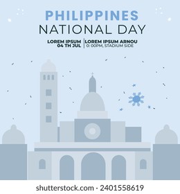 Happy Philippines independence day . Typography , Greeting Card or Print Design Vector Illustration.