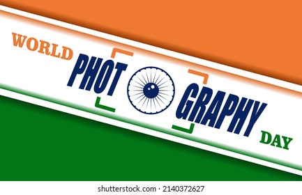 HAPPY PHOTOGRAPHY DAY, INDIAN, VECTOR DESIGN