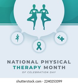 Happy Physical Therapy Month Celebration Vector Design Illustration for Background, Poster, Banner, Advertising, Greeting Card