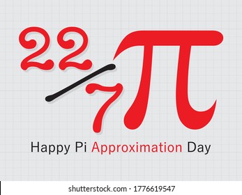 Happy Pi Approximation Day Creative Design mit grauem Hintergrund und roten Buchstaben