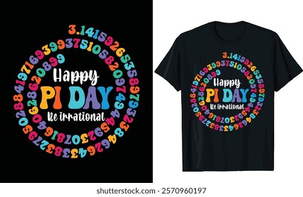 happy pi be day irrational t-shirt design