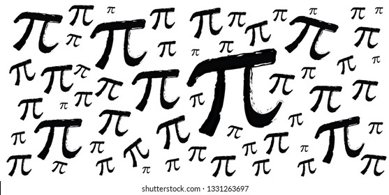 Happy PI day, 14 march, Pythagoras mathematical numbers series ( 3.14 3,14 3/14 ) symbol. Fun vector maths icon or sign banner Ratios letters formula structure. Archimedes constant irrational number