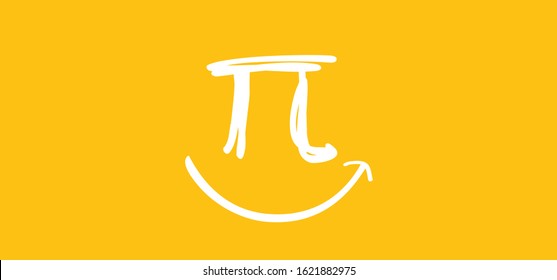 Happy PI day, 14 march, Pythagoras mathematical numbers series ( 3.14 3,14 3/14 ) symbol. Fun vector maths icon or sign banner Ratios letters formula structure. Archimedes constant irrational number