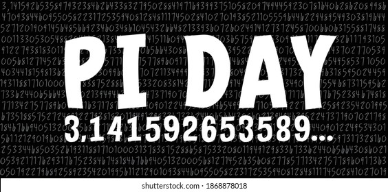 Happy PI Day, 14 March, Pythagoras Mathematical Numbers Series ( 3.14 3,14 ) Symbol. Fun Vector. Ratios Letters Formula Structure. 