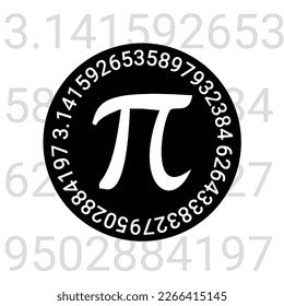 Happy PI day, 14 march, Pythagoras mathematical numbers series ( 3.14 3,14 3 14 ) symbol. vector maths icon or sign banner Ratios letters formula structure. Archimedes constant irrational number