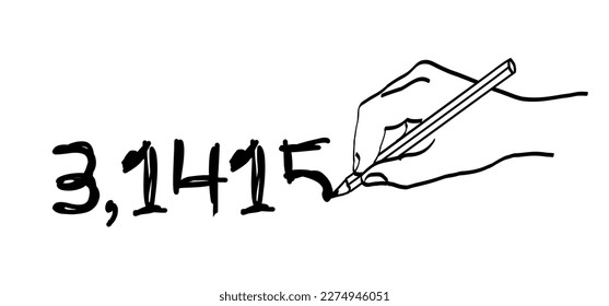 Happy PI day, 14 march, Pythagoras mathematical numbers series 3.14 3,14 symbol. Vector maths icon or sign banner Ratios letters formula structure. Archimedes constant irrational number, digits