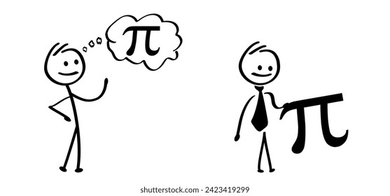 Happy PI day, 14 march, Pythagoras mathematical numbers series 3.14 3,14 symbol. Fun vector maths icon or sign banner Ratios letters formula structure. Archimedes constant irrational number, digits.