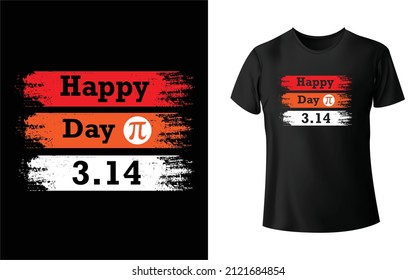 Happy Pi Day 3.14 Black T shirt Design.Unique And Colorful T-shirt Design,pi T-Shirt Design