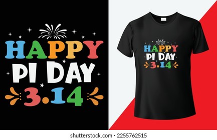 Happy pi Tag 3.14, kreative Typografie Kuchen T-Shirt Design. 14. März T-Shirt am Tag. Mathematische Formel grafische Typografie. 3.14 Pie-T-Shirt-Design. Fröhlicher pie-Day-Lernstil 