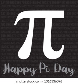 Happy Pi Day Banner March 14th 3.14 Digits of Pi Vector