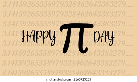 Glücklicher Pi Day Banner oder Poster. Ideal für Mathematikfestival und für Print, Einladung, Wunsch und Karten für Feiern des Pi Day.