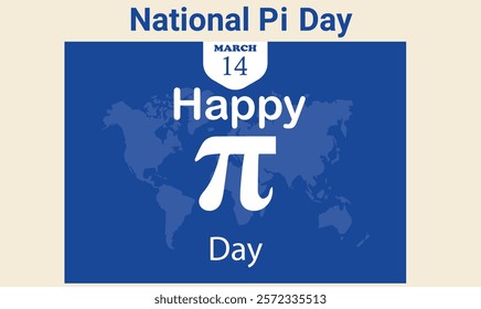 Happy Pi Day Card Design - March 14 International Pi Day .