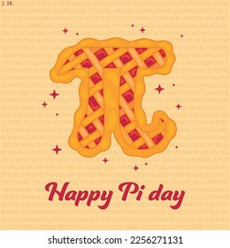 Alles Gute zum Pi-Tag! Feiern Sie den Pi Day. Mathematische Konstante. Pi Day Cherry Pie. Mathematische Konstante, irrationale Zahl, griechischer Brief