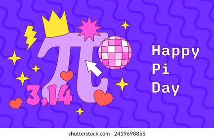 Happy Pi Day! Celebrate Pi Day. Mathematical constant. March 14th. 3.14. Ratio of a circles circumference to its diameter. Constant number. 90s style