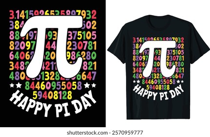 Happy Pi Day Digits T-Shirt Design